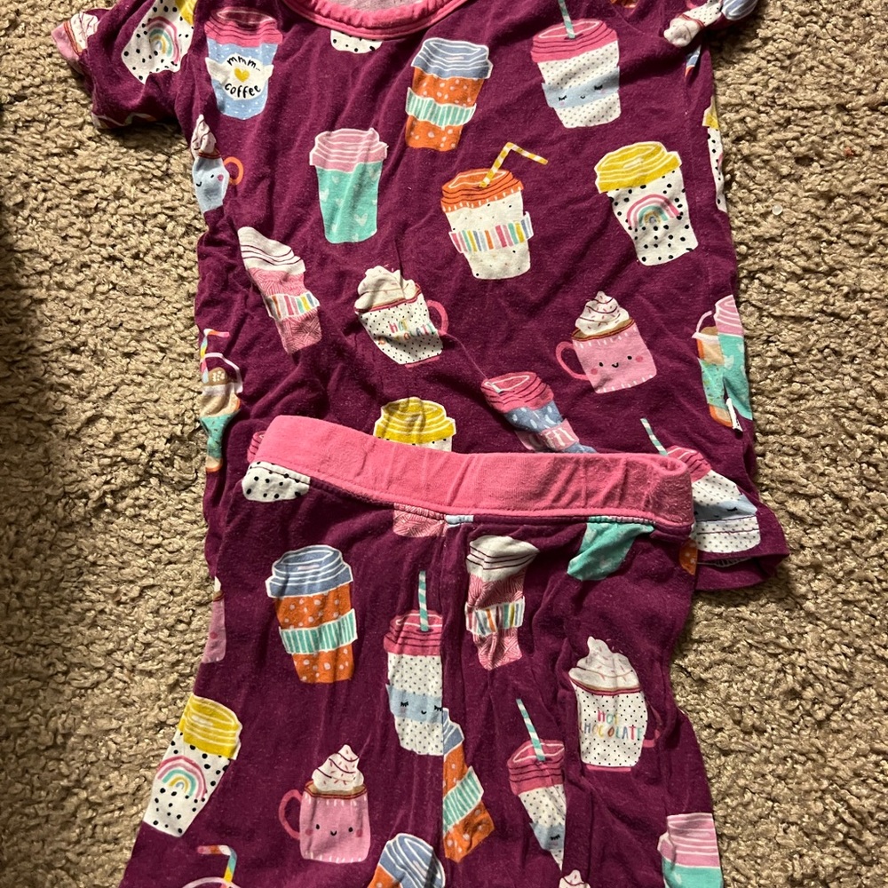 Summer Little Sleepies Pajamas with Coffee Cup Design